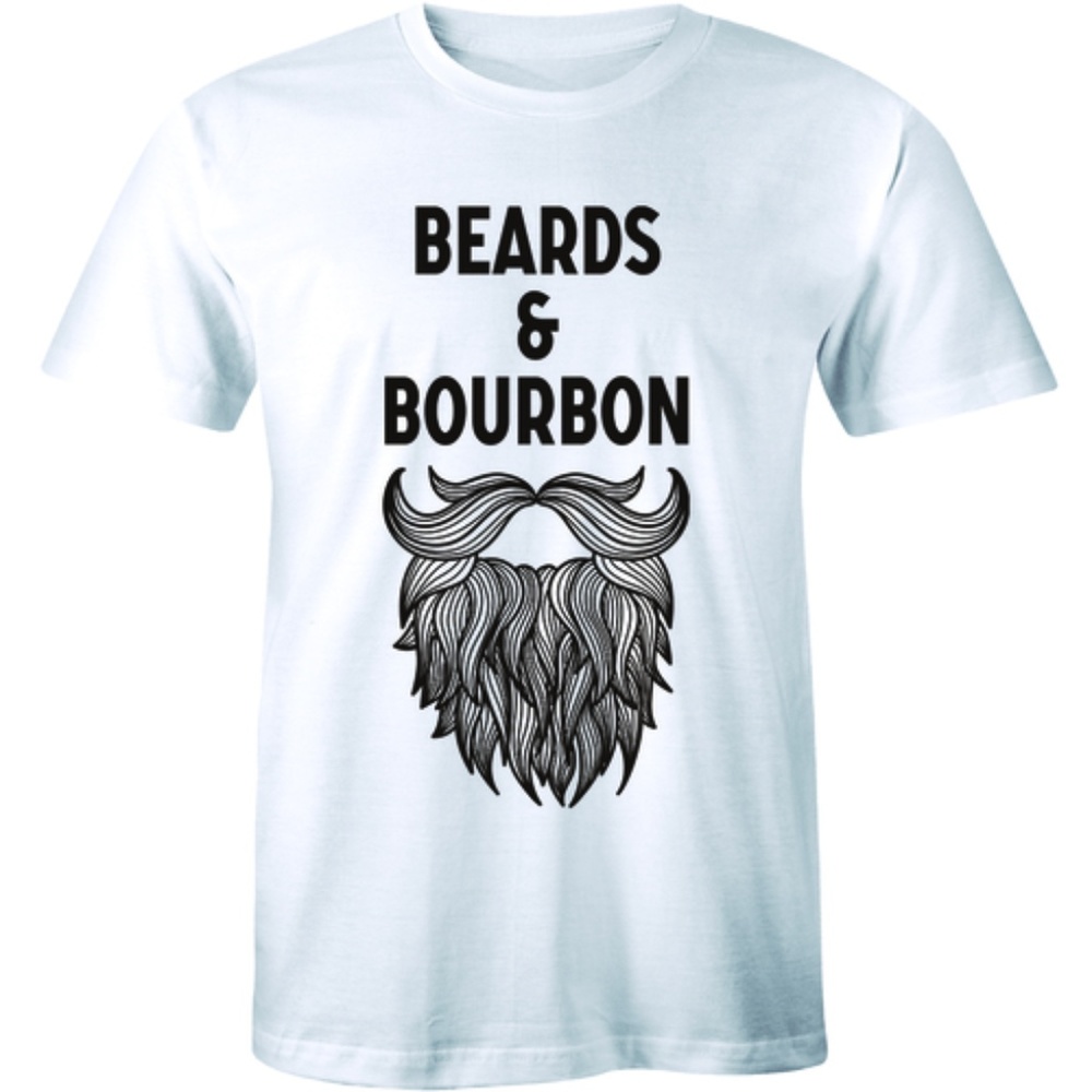 Beards And Bourbon Funny Cool Drinker Mens T-shirt